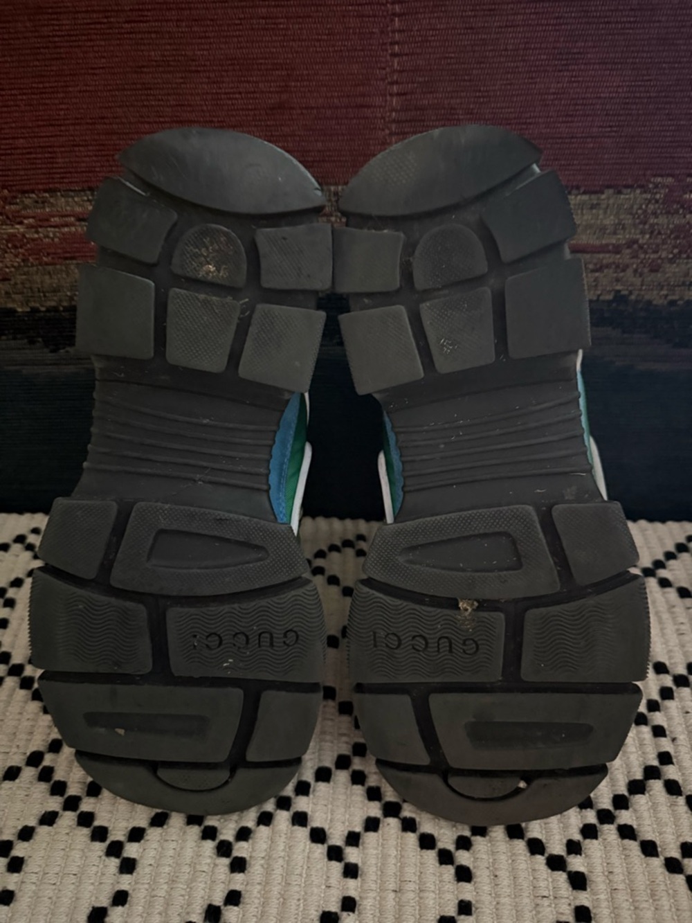 Gucci Green, Blue & Black Trail Runner Sneakers - Picture 5 of 5